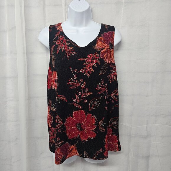 Vintage White Stag Tank Black Red Goth Grunge Fairy Whimsigoth Floral L - Picture 9 of 9